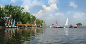 sailboats docked at the waterfront